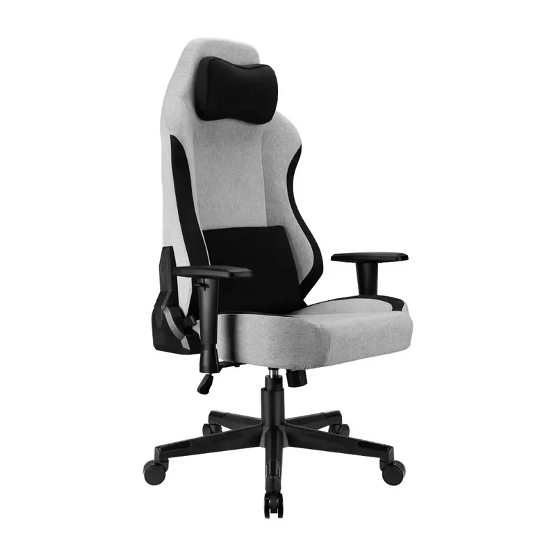 Ergonomic Gaming Chair 360 Degree Rotating Computer Seat with Short Plush Fabric 150 Degree Reclining Backrest Headrest and