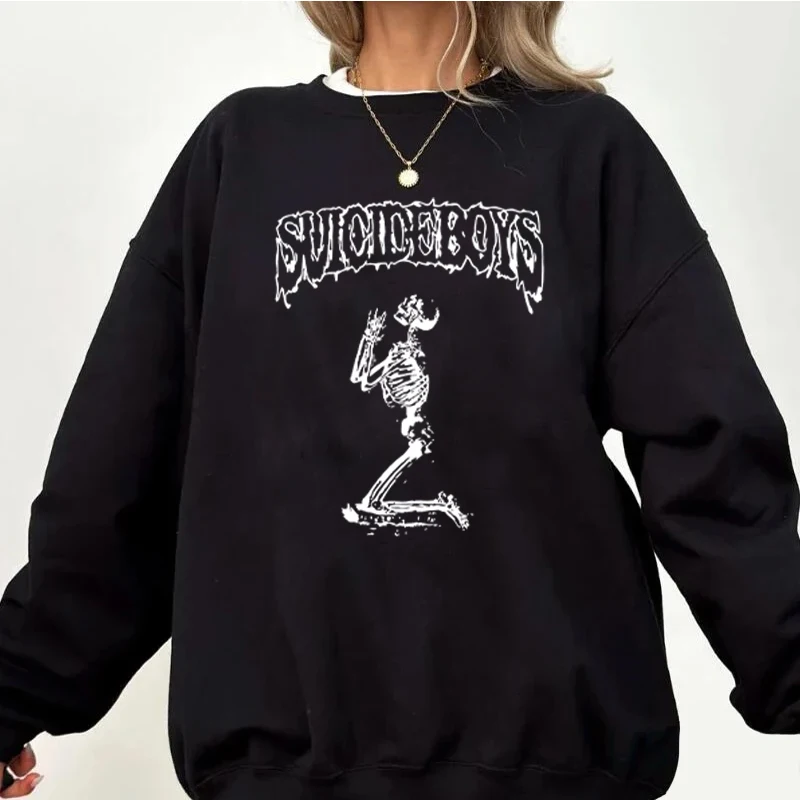 

Suicideboys G59 Peripheral Skull Shirt Suicideboys Retro Crew Neck Sweatshirt Skull Sweatshirt Gothic Harajuku Streetwear Winter