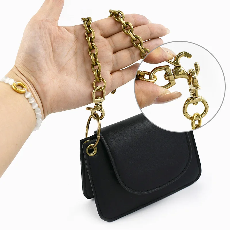 Meetee 50/100 سنتيمتر الصلبة النحاس سلسلة معدنية + 2 قطعة أبازيم حقيبة يد محفظة حزام ديكور سلاسل ربط مشبك ملحقات الأجهزة ذاتية الصنع