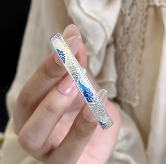 

solid silver bangles for women 999 real silver jewelry big bangle opening about 30grams