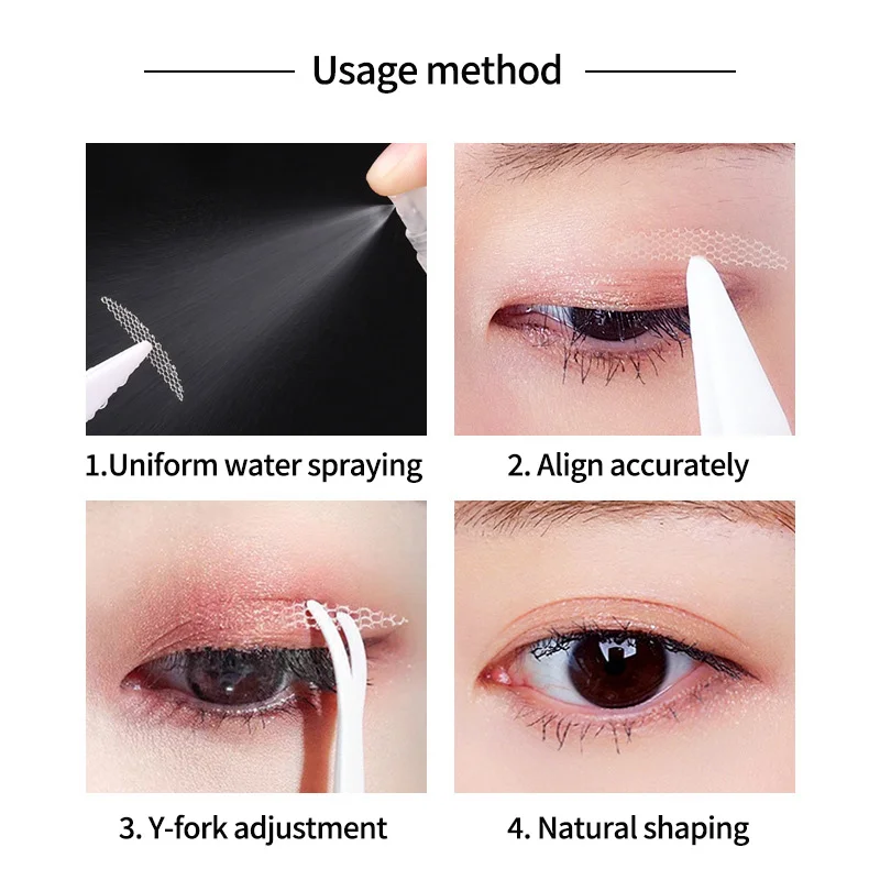 480 PCS Double Fold เทปตาสติกเกอร์ลูกไม้ธรรมชาติ CLEAR Beige Stripe Self-กาว NATURAL Eye แต่งหน้า Make Up ด้วยเครื่องมือใหม่