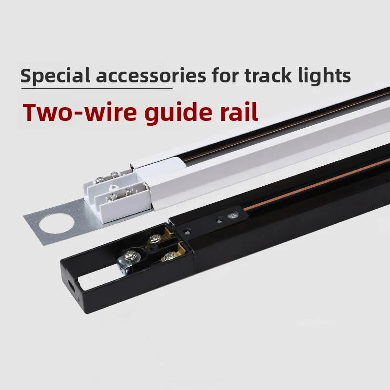 Thickened LED Track Rail 30 100CM Customizable Length Track Light Rail 2 Wire 3 Wire Track Boom for LED Spotlights Black Line