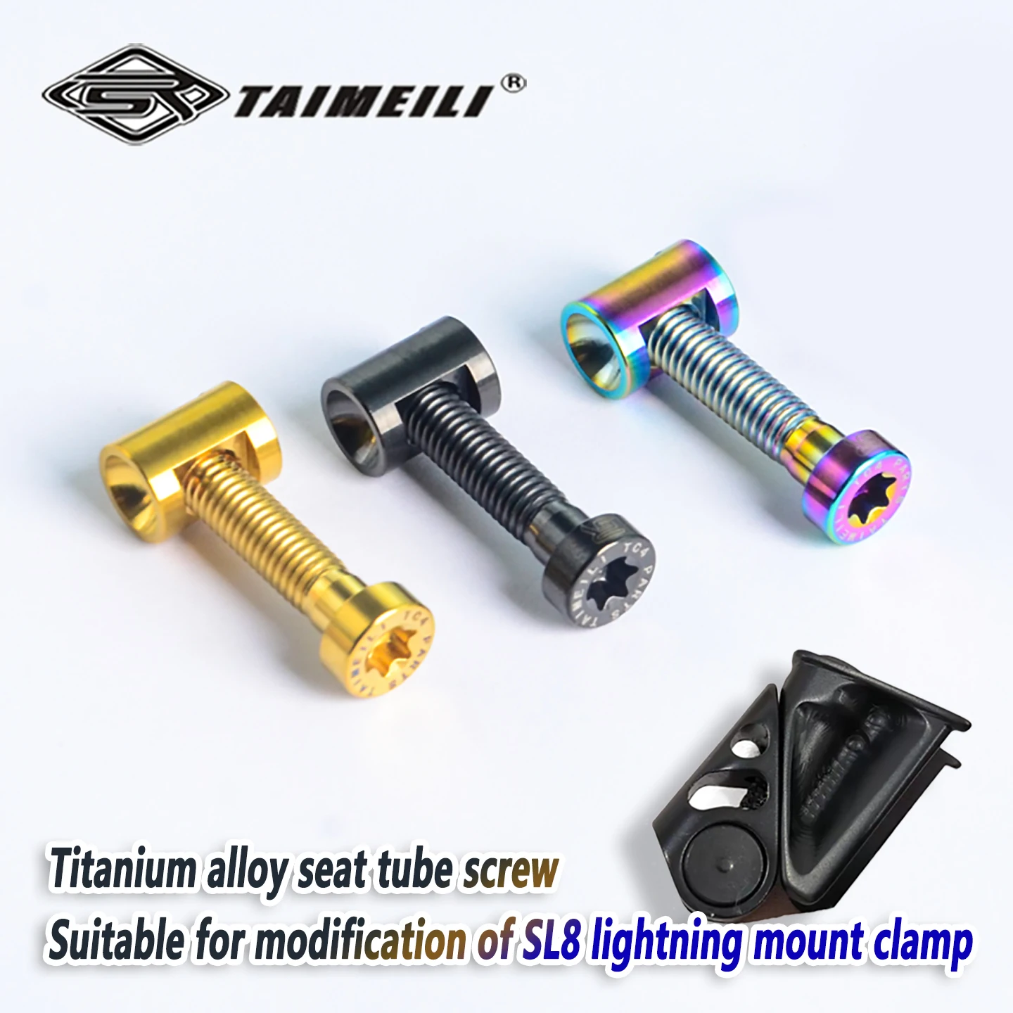 TAIMEILI Sattelrohrschraube aus Titanlegierung, geeignet für die Modifikation der SL8 Lightning-Montageklemme – Detail 4