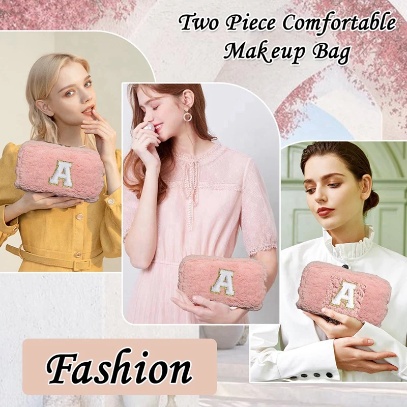 Pink Makeup Bag Cosmetic Bag Birthday Gifts For Women, Travel Toiletry Bag Makeup Brush Bag Makeup Bag image 4