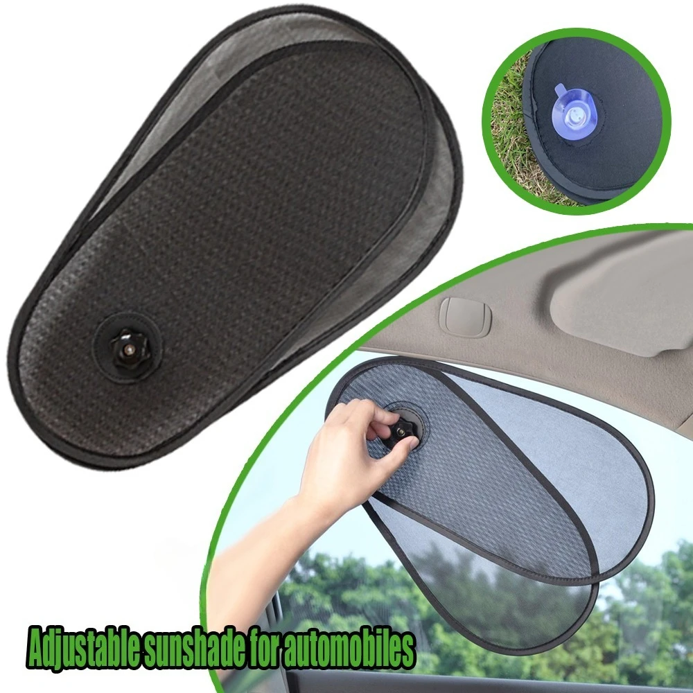 Side Window Car Sun Shade Black Adjustable Anti Glare Sunscreen Suction Cup Baby Sunshade For Driver Passenger Rear Window