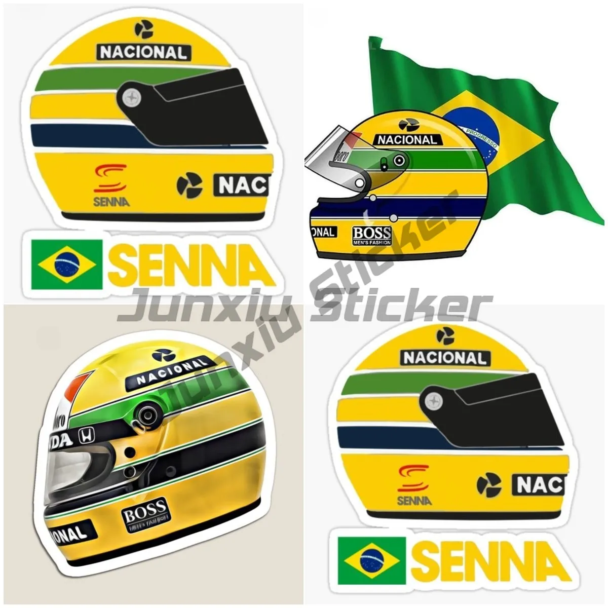 

BRAZIL Racing Car Vinyl Sticker Cartoon Decal For Luggage Bumper Laptop Wall Waterproof Scratch Resistant Decorative Accessories