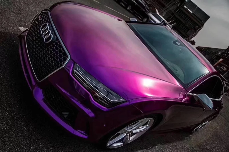 

Premium Super Gloss Metallic Purple Vinyl Wrap Film Grape Purple Metal Car Wrapping Roll Adhesive Air Release