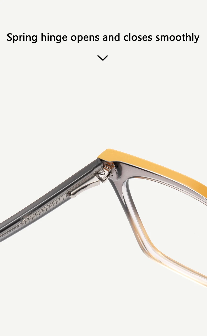 キャットアイファッション スプリットカラー ブルーライトカットメガネ 個性的なデザイン TRフレーム スプリングヒンジ 頭を締め付けない