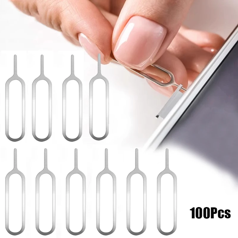 

100x Mobile Phone Sim Card Remover Pin Needle Replacement Parts Tool Kit for iPhone Samsung Blackberry Xiaomi Oppo Huawei Repair