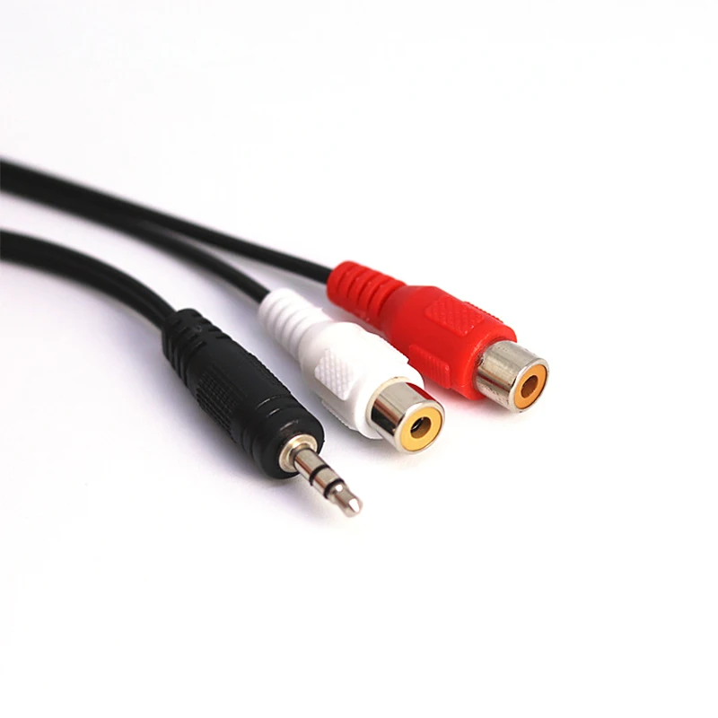 High Quality Copper 3.5mm Male Jack 3.5 Mm Aux Auxiliary Cable Cord To AV 2 RCA Female Stereo Music Audio Cable