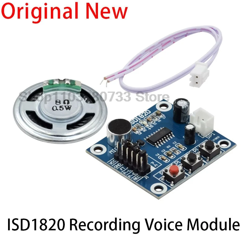 Módulo de voz de grabación ISD1820, módulo de voz, grabación y reproducción, placa de módulo de voz con micrófono para proporcionar altavoces de 0,5 W