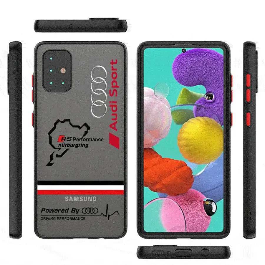 A-Audi Art Logo Case for Samsung Galaxy A55 A72 A12 A13 A14 A32 A34 A24 A54 A33 A73 5G A35 A52 A53 A15 A22 A23 A25 Cover Shell