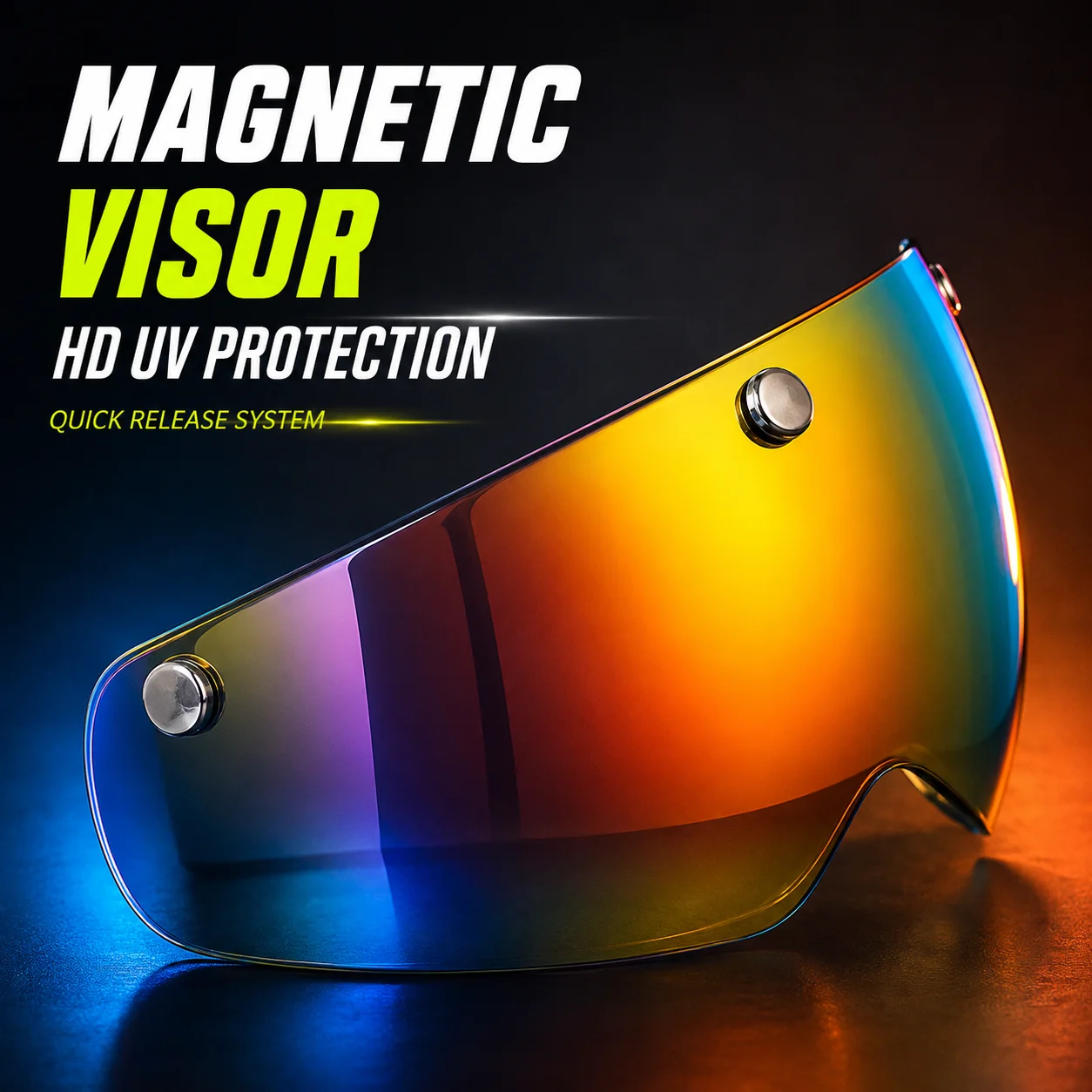 Magnetisches Fahrradhelm-Visier UV400 PC Radfahrerlinse Revo Silber Gelb Transparent MTB Rennrad Aero Helmvisier WALGUN