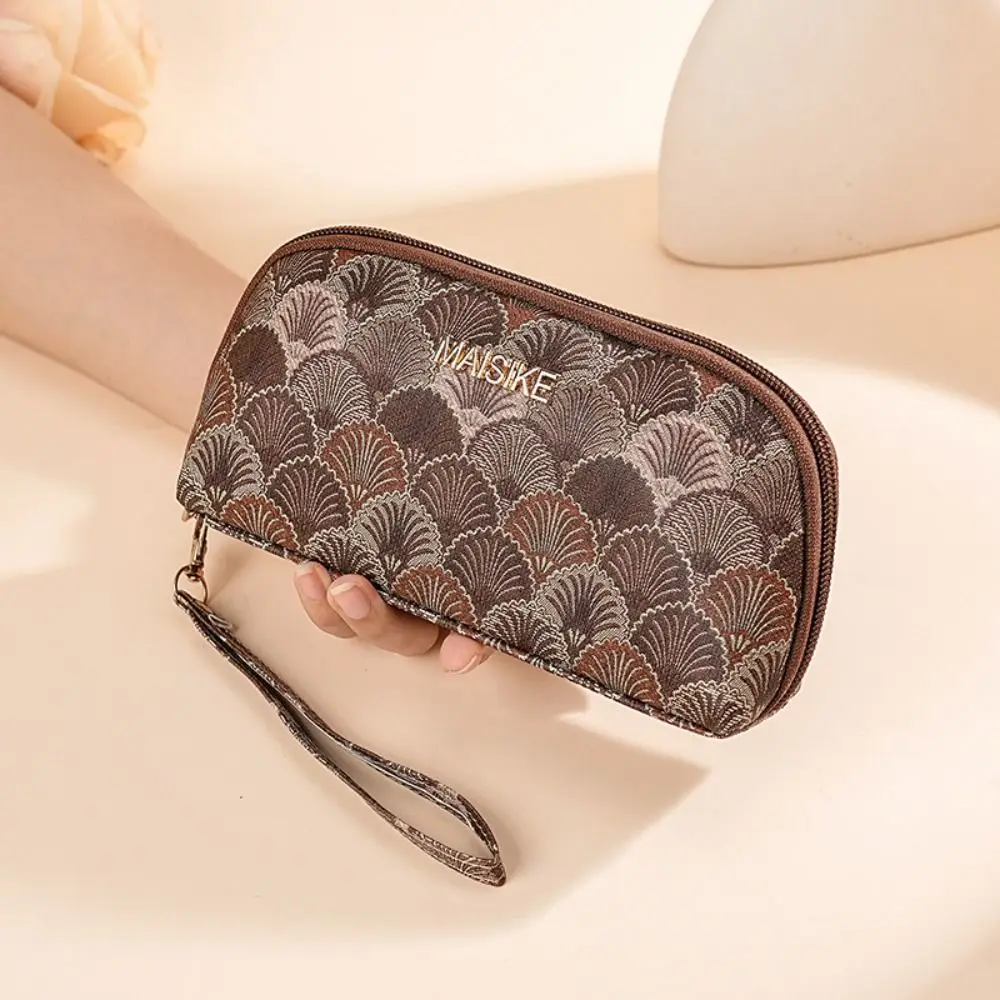 الجاكار شل مخلب المحفظة حامل بطاقة الائتمان حقيبة صغيرة التطريز حقيبة يد محفظة نسائية للعملات المعدنية عملة جيب المرأة محفظة طويلة السفر