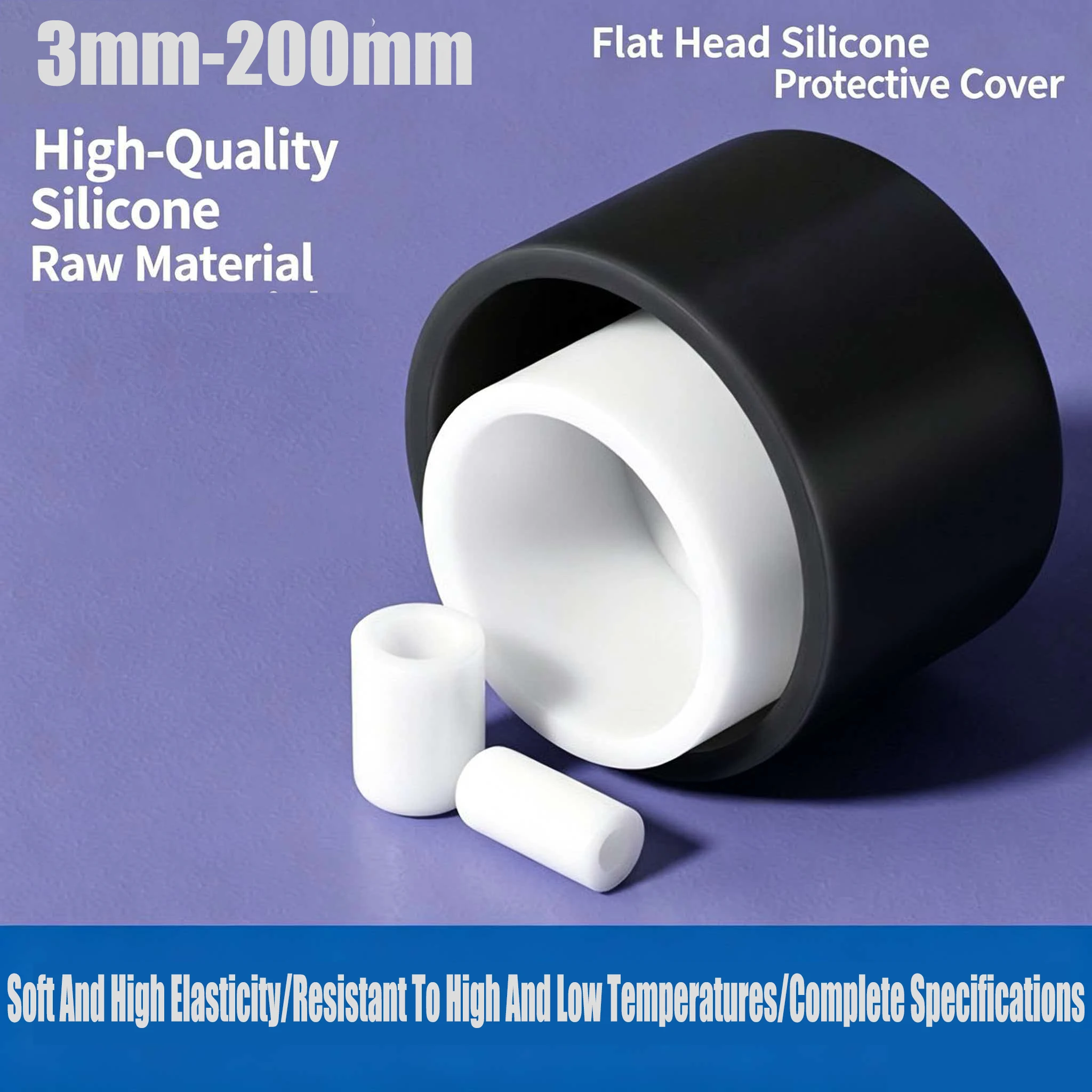 1-50pcs  Round End Caps Silicone Pipe Cover Black/White Round Caps Dust Seal Protection Gaskets For Pipe Bolt Furniture 3-200mm