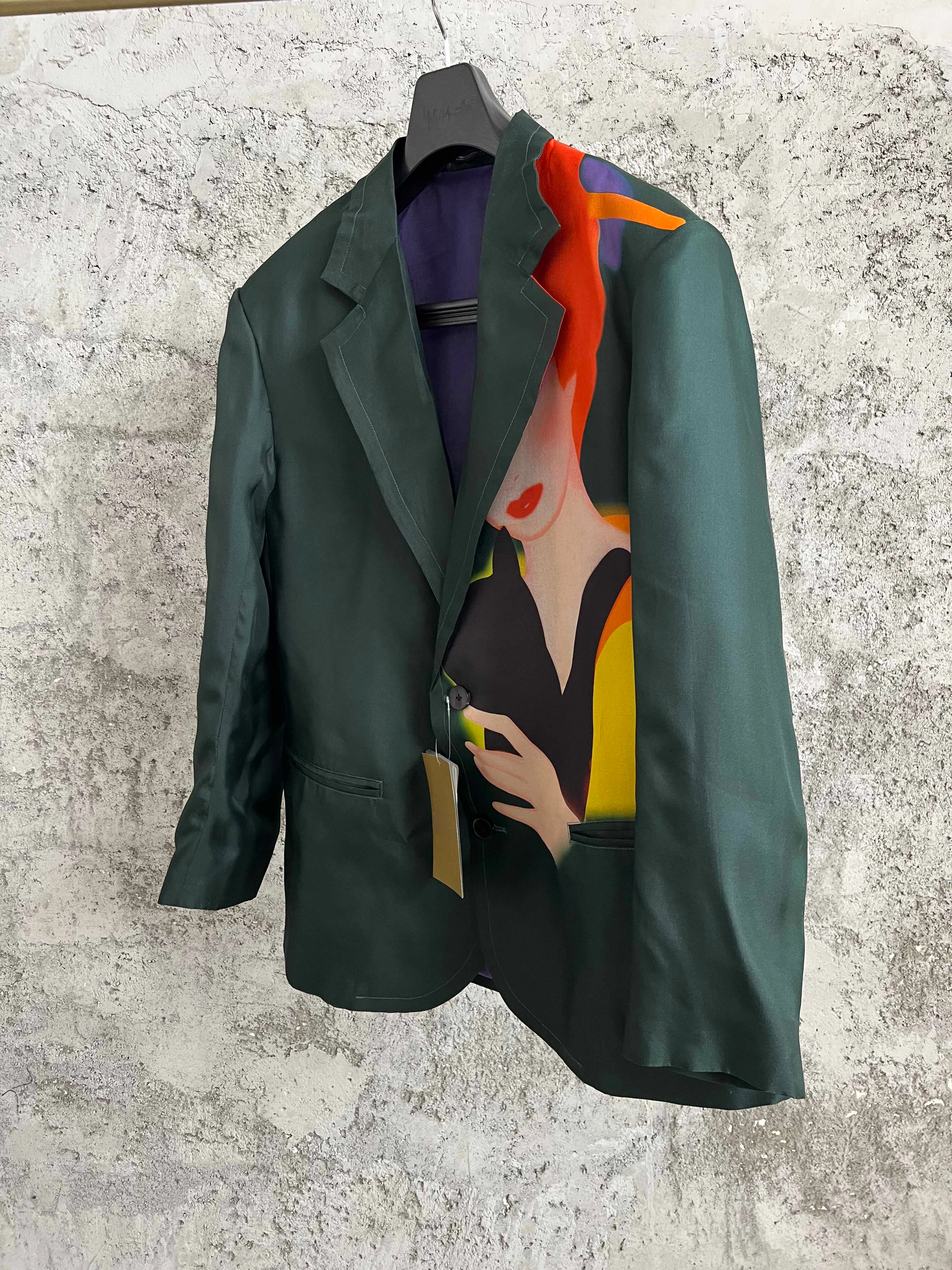 TOP-YAMAMOTO Original Silk Oil Painting Printed Suit Japan Hand-painted Limited Edition