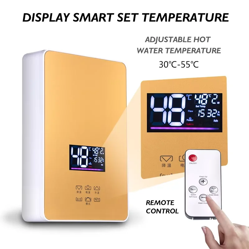 Бесплатный образец настраиваемый водонепроницаемый безрезервуарный электрический водонагреватель для всего дома легкий нагреватель для душа коммерческий водонагреватель