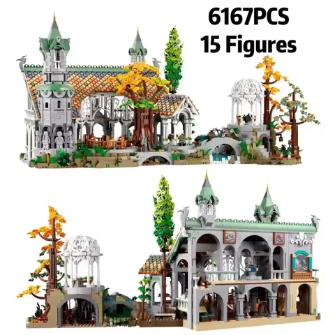 Brand New Large Retro Manor Castle MOC Building Blocks Toy, 6167 Pieces, Creative Architectural Model Kit, Gift for Adults