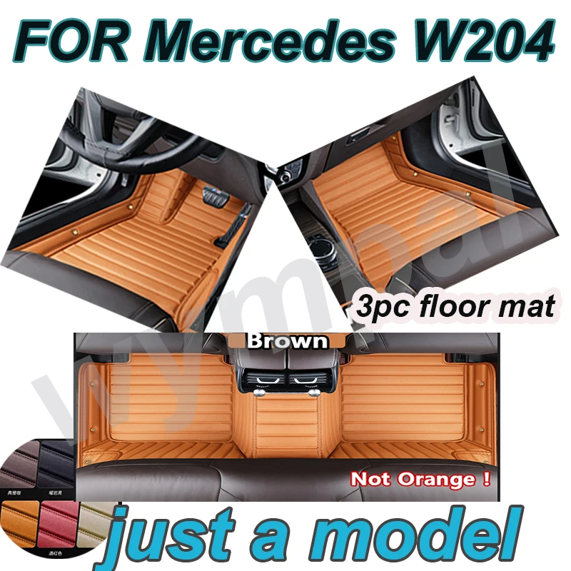 

Роскошные автомобильные коврики на заказ для Mercedes W204 2008 2009 2010, авто роскошные кожаные мужские и женские автомобильные коврики с полным покрытием
