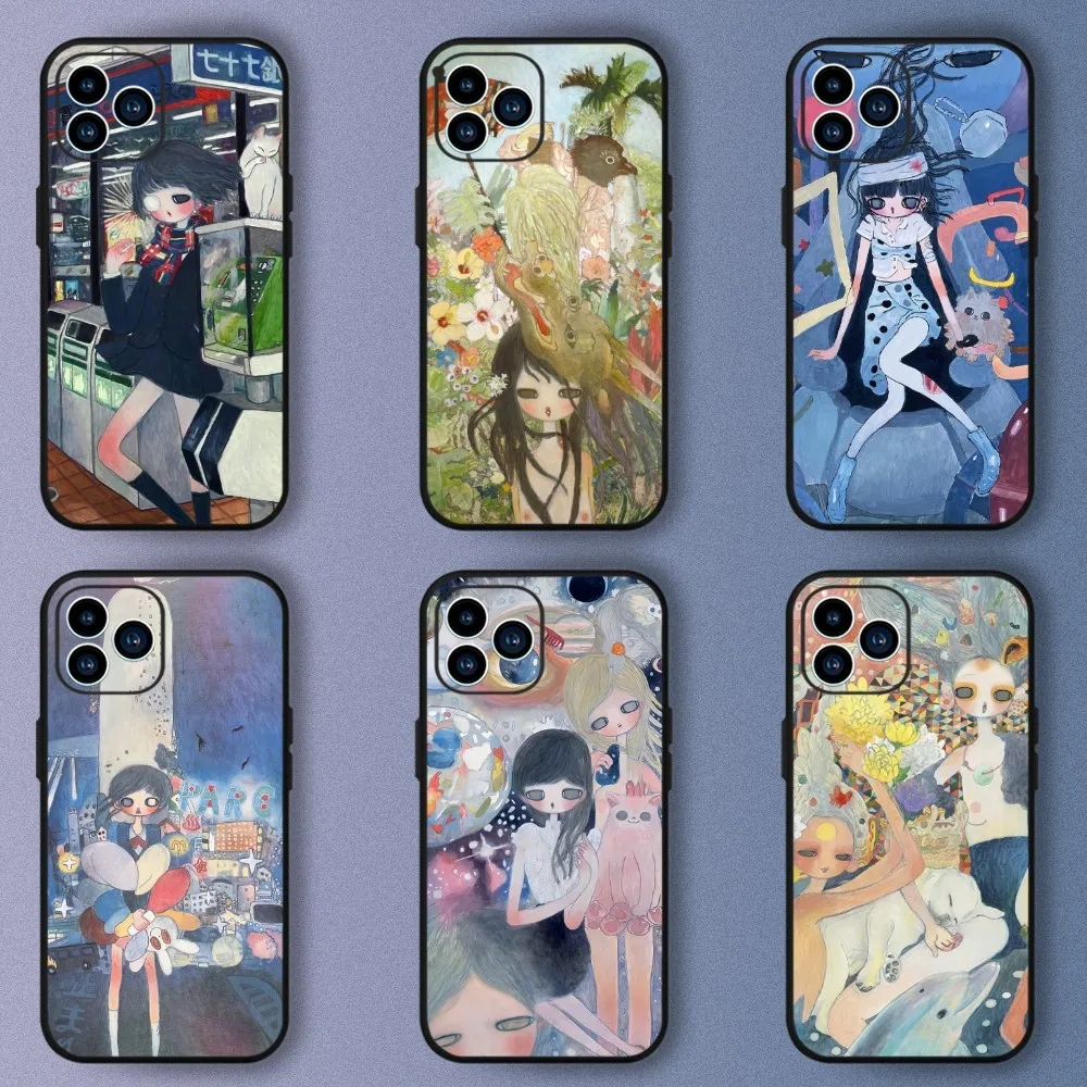 Aya Takano Art Phone Case For iphone15 14 13 12 11 Pro Max Mini X 7 8 Soft Case