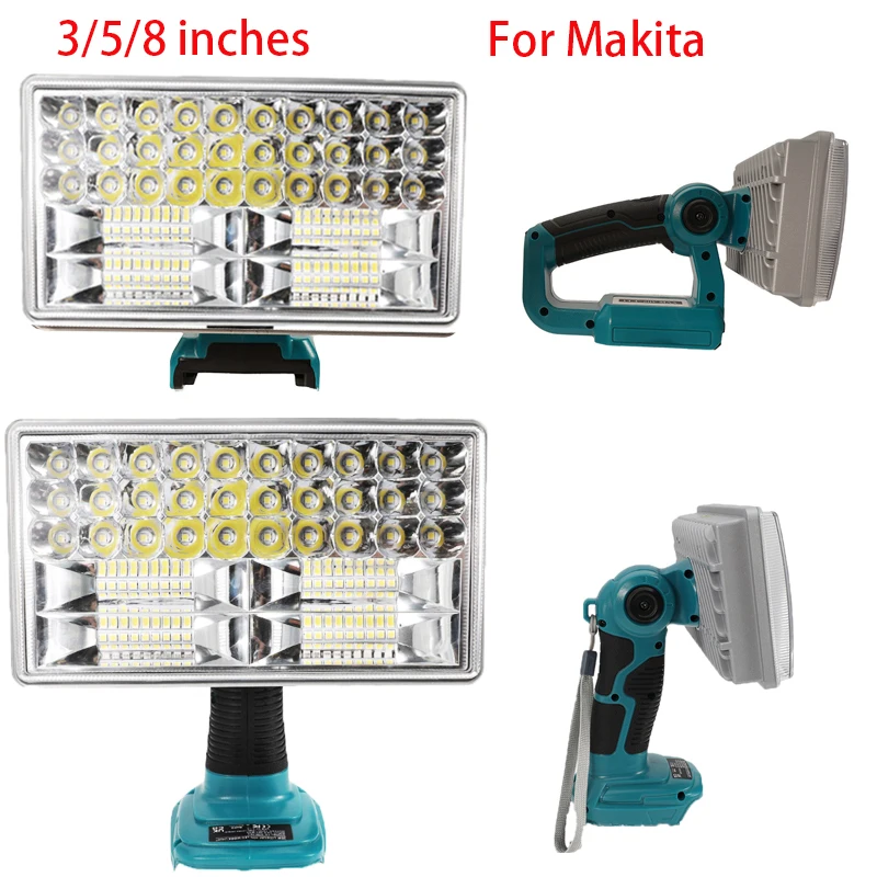 18V LED Flashlight for Makita Outdoors Spotlight Light BL1430 BL1830 BL1845 LXT400 Lithium Battery USB Outdoor Lighting with USB