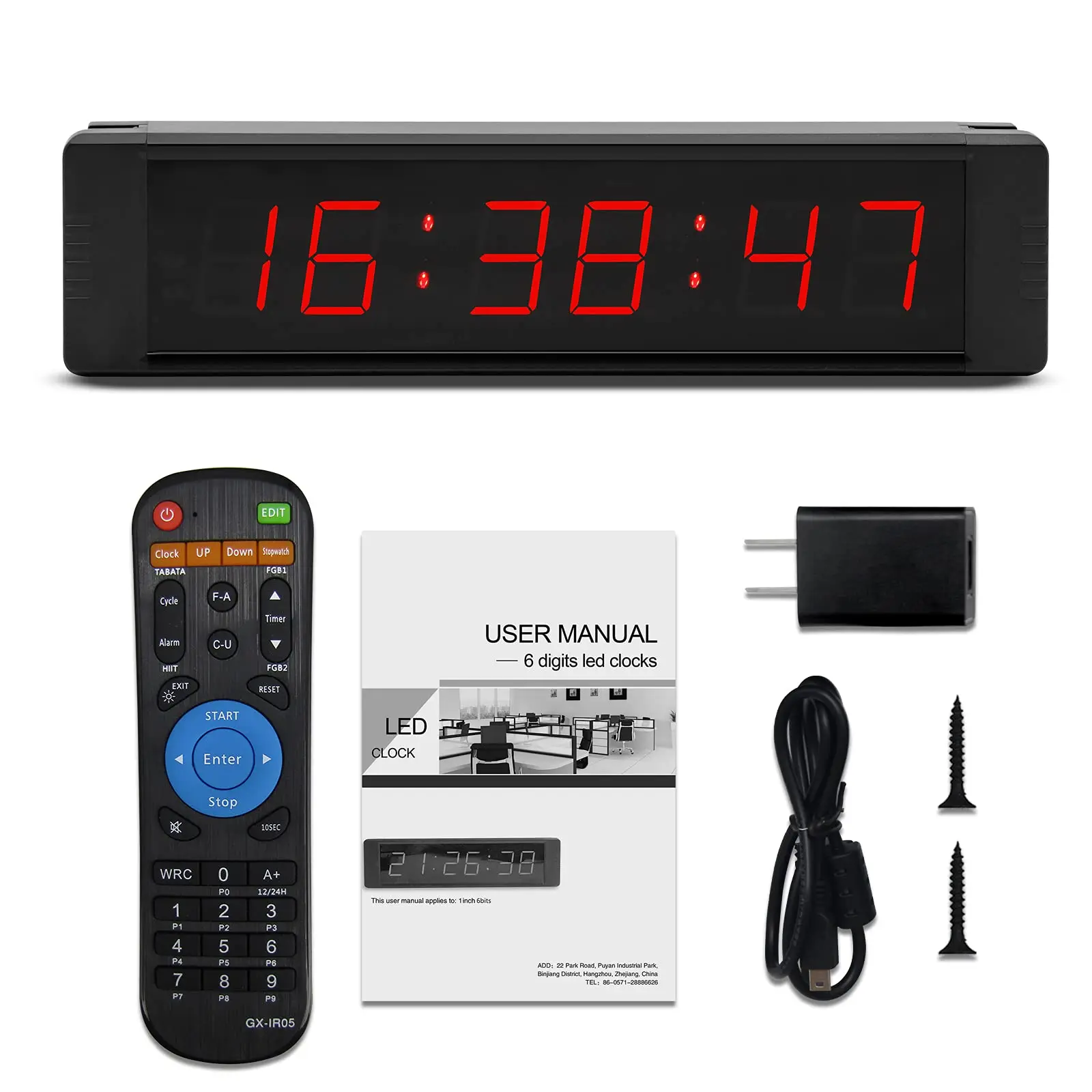 

GANXIN 1inch Multi-Functional Digital Clock 12/24H Countdown Stopwatch Perfect for TABATA FGB, MMA and More