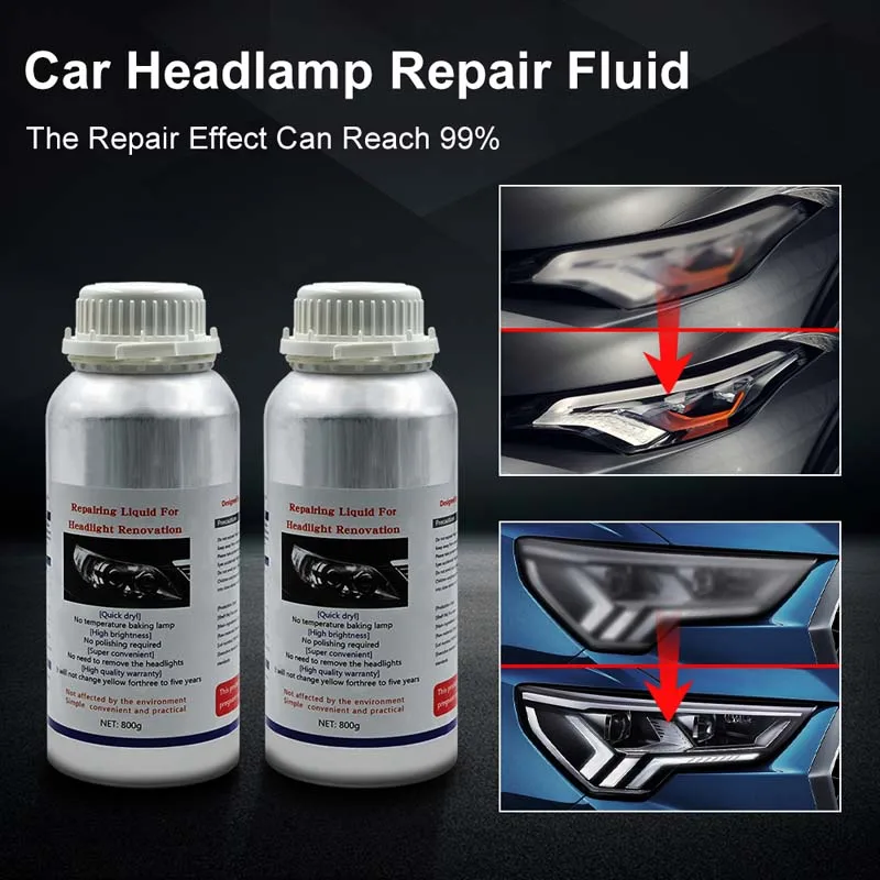 Car Headlight Polishing Liquid Polymer Car Headlamp Renovation Restoration Cleaning Agent 800ML Auto Repair Products