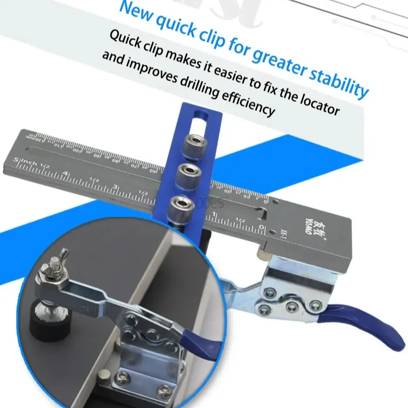 Aluminum Alloy Handle Drilling Locator Quick Clamp Cabinet Door Drawer Pull Mounting Jig Precise Hole Positioning Auxiliary Tool
