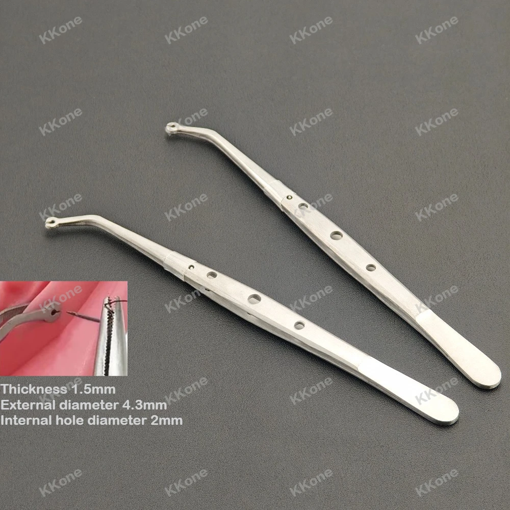 

Набор из 3-х пинцетов для хирургического шовного материала с зубчатым концом и отверстием, для операций по наложению швов, пинцеты-корн, перевязочные щипцы