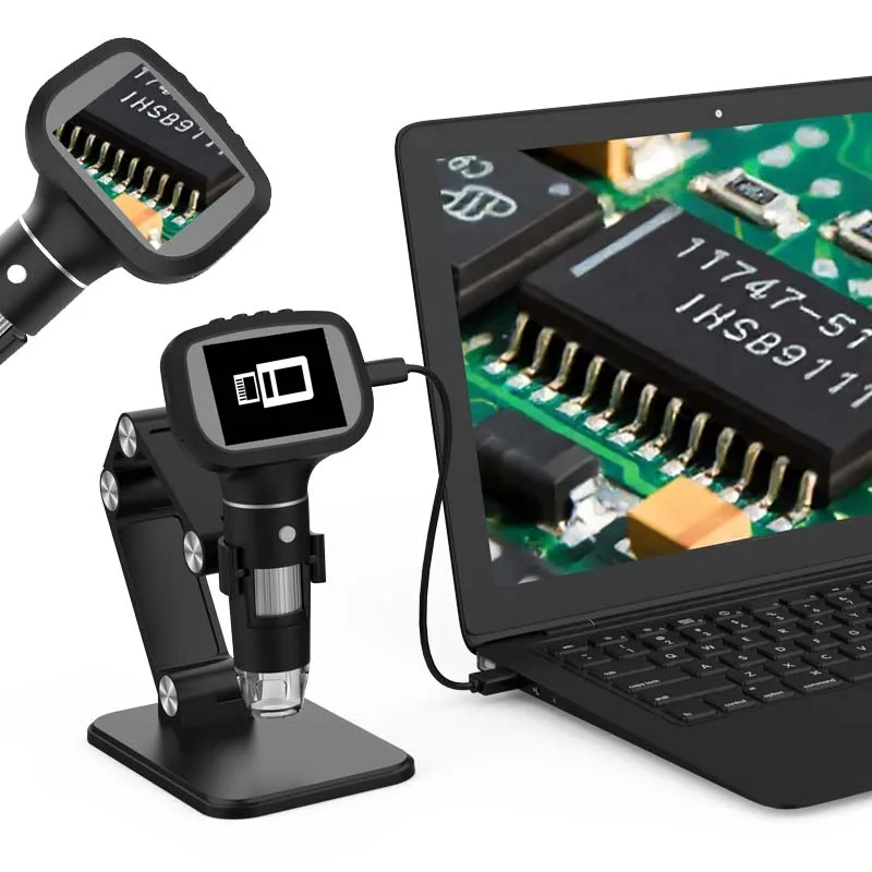 

Deearsee 2.4 Inch LCD Digital Microscope HD 1080P 50X-1600X Magnification Compatible with Win PC Mc OS