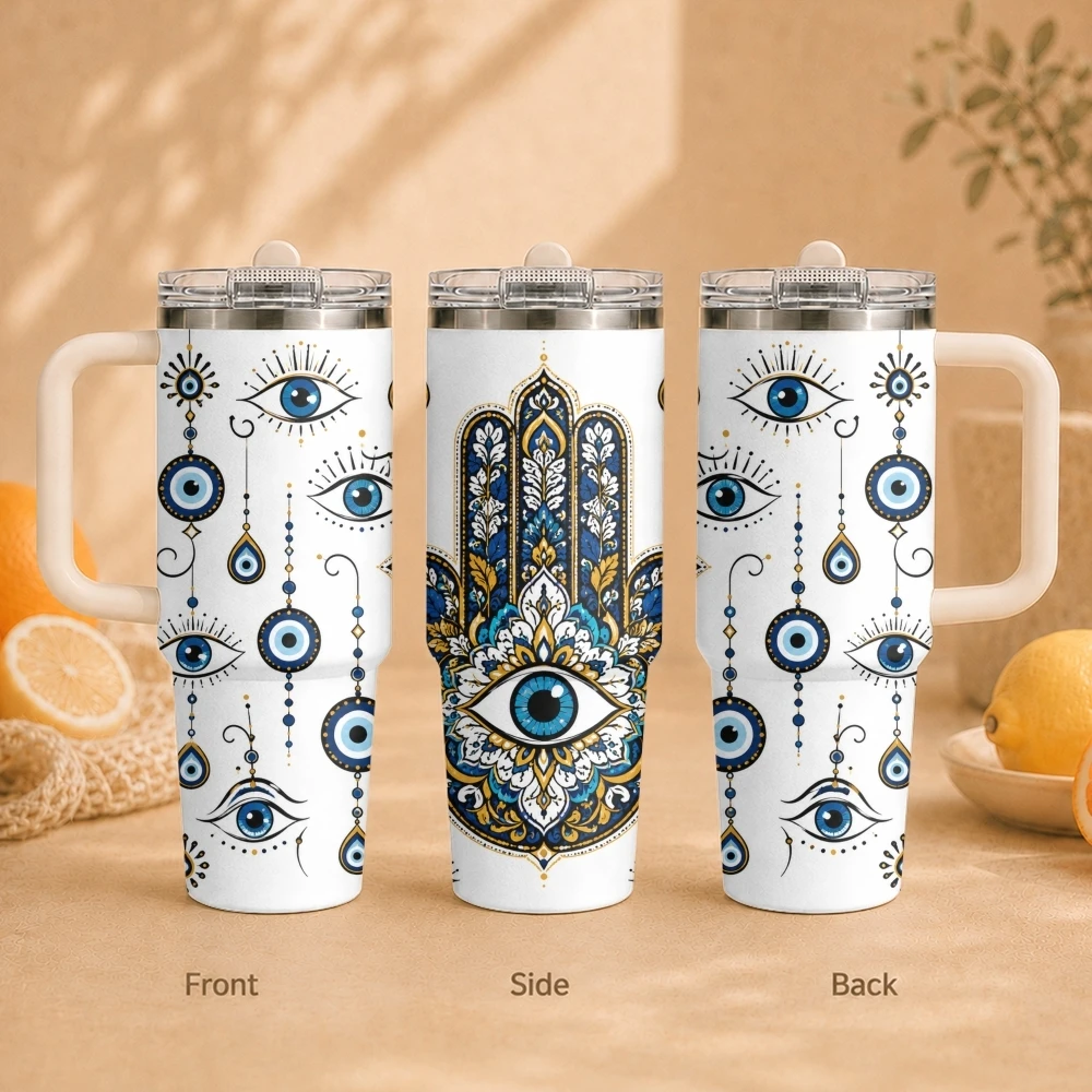Egyptian Art Symbols Vacuum Flasks 40oz Vacuum Insulated Travel Mug - Stainless Steel Straw Cup Lid