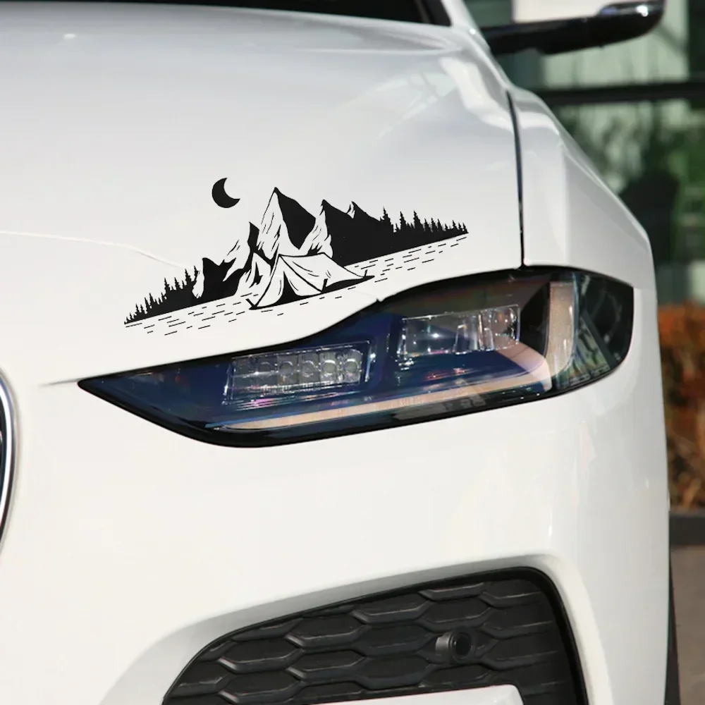 Car Sticker Hot Sell Camping Travel Mountains Moon Vinyl Decal