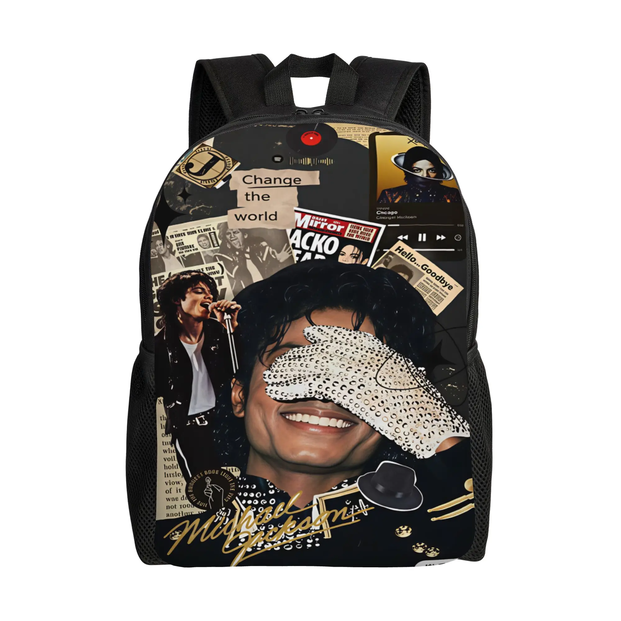 Michael Jackson Backpack  Sport Backpacks Unisex Design Print High School Bags Fun Rucksack