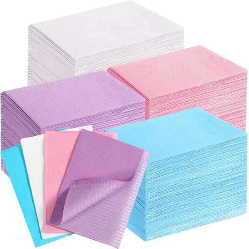 

125Pcs/Pack Disposable Dental Clean Bib Pad Multicolour Tattoo Bibs Table Covers Clean Patient Dental Napkins Tattoo Accessories