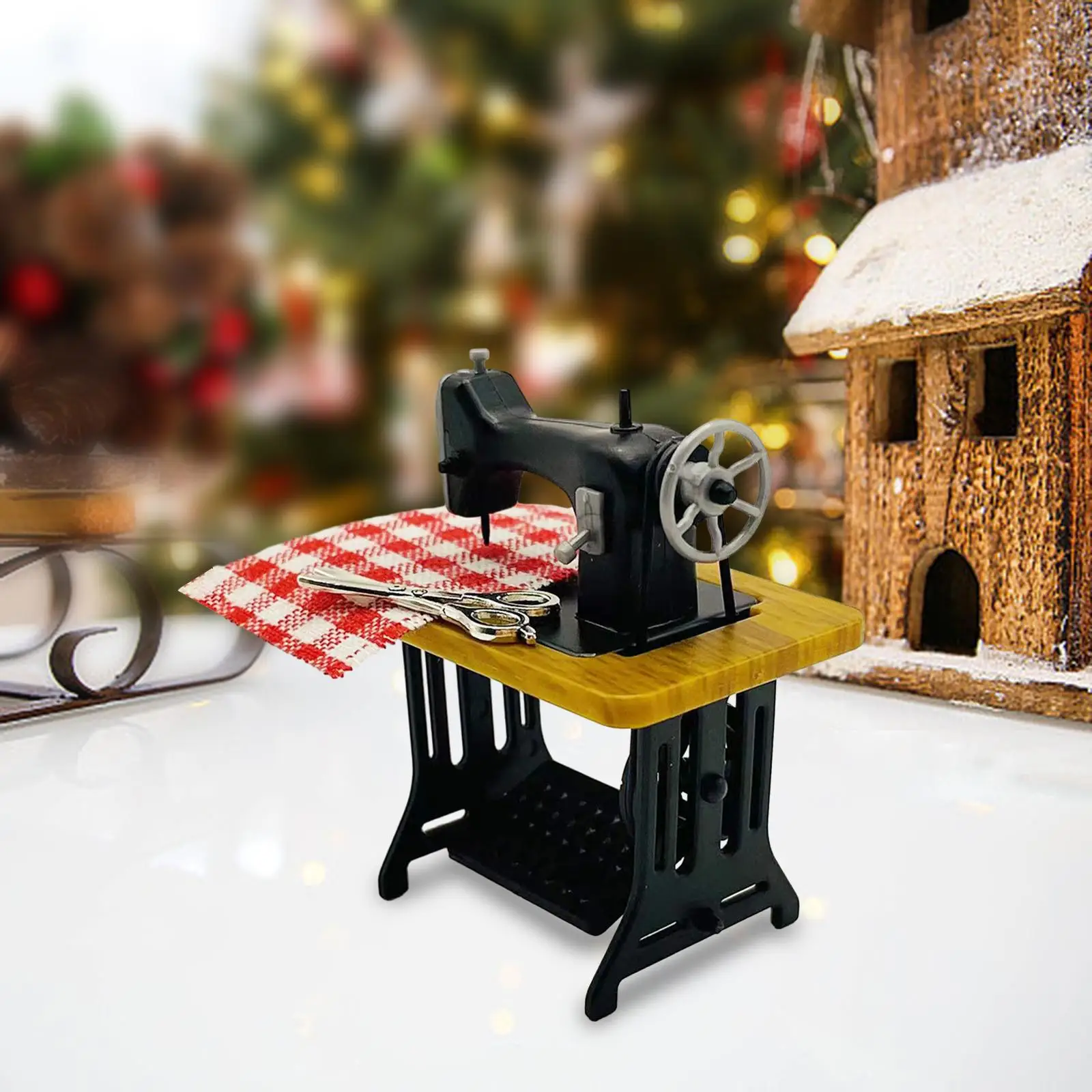 1:12 Retro Dollhouse Sewing Machine, Dollhouse Decor Accessory, Pretend Toy, Kids Valentines Gifts for Kids Girls Boys