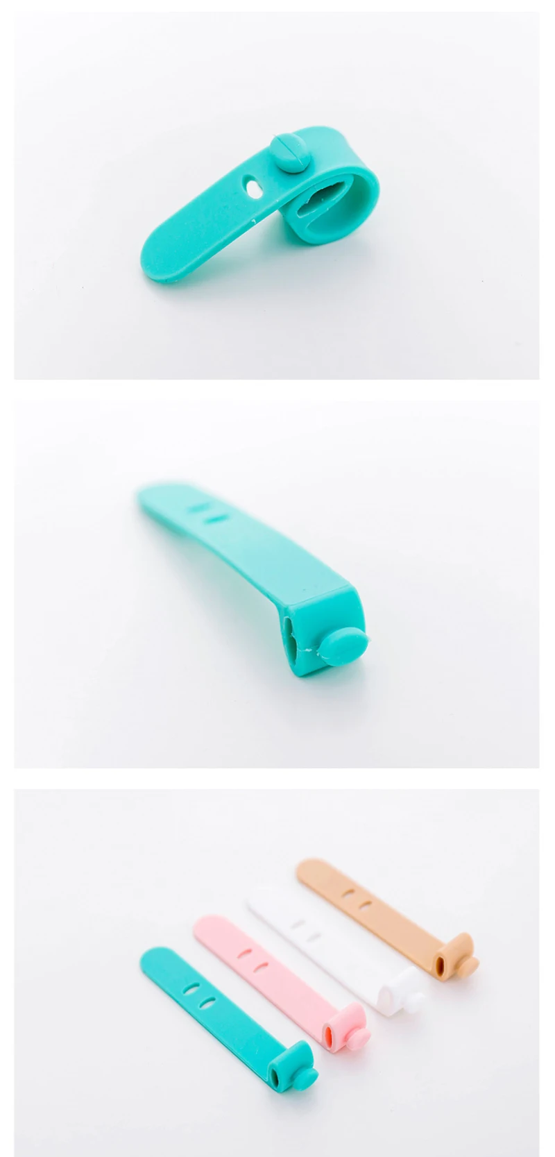 1pcs Cable Tie Silicone (4 Pack) Multi-color Reusable Holder Strap Organizer Management For Fastening Cable Cords And Wires
