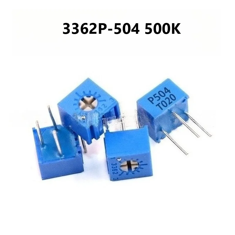 50pcs 3362P-504 500K Trimmer Potentiometer Precision Adjustable Resistor Vertical Standing