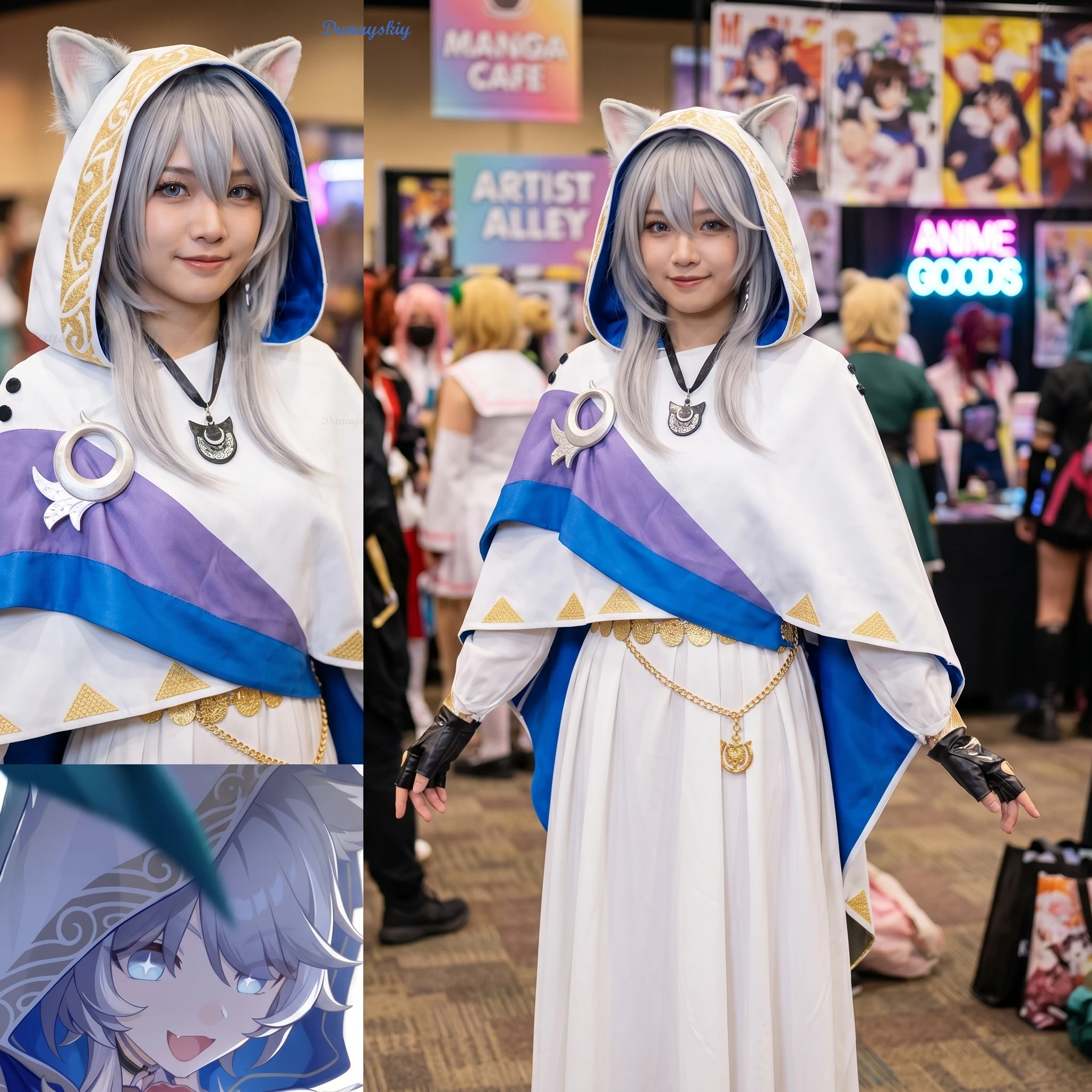 

Honkai Star Rail Priest Cipher Wig + Jumpsuit Full Set Hallowmas Anime Comic-Con Party Cosplay косплей Disfraz Hooded Cape Robe