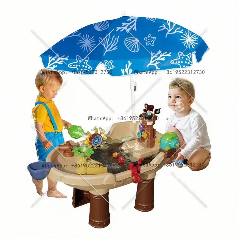 

Летние водные игрушки, пиратский корабль, водный игровой стол, детский уличный водный игровой стол с зонтиком