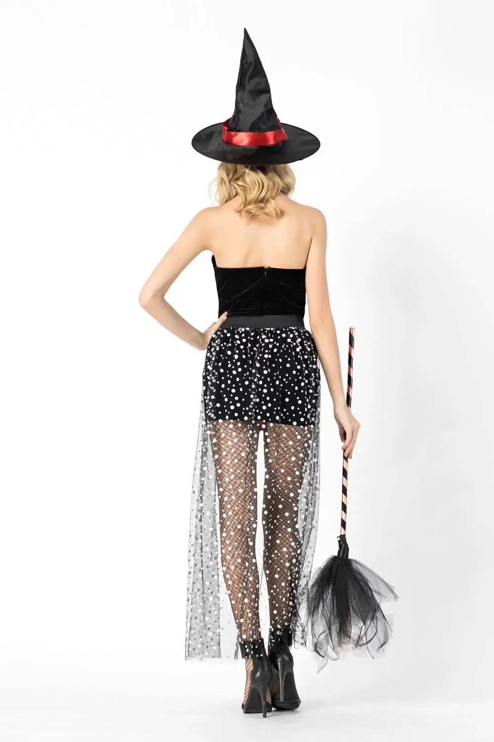 Costume da strega per feste di Halloween, costume da donna per spettacoli sexy