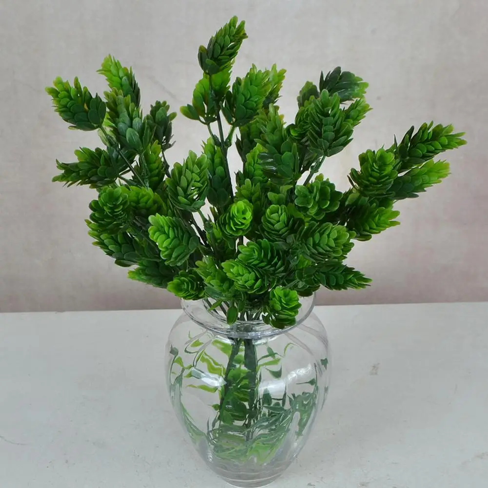 Artificial Plant Arrangement with Heather and Pine Cone Details for Shelf Display Mantel Accent and Entryway Styling Solutions
