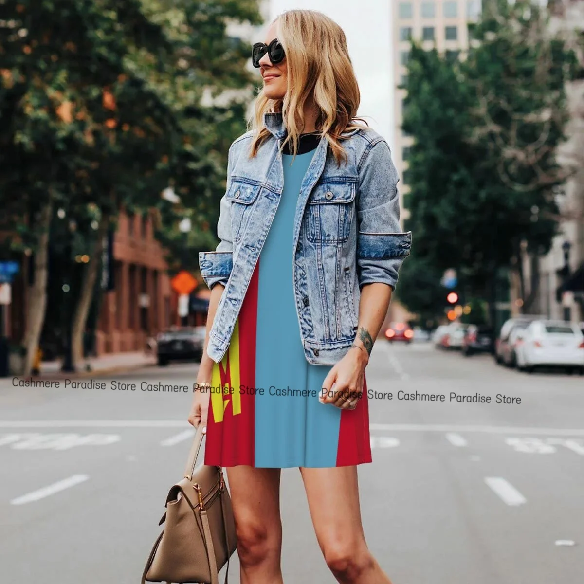 Robes d'été pour femmes, t-shirt de plage, sans manches, drapeau de la mongolie, décontracté, ample, débardeur, 2025
