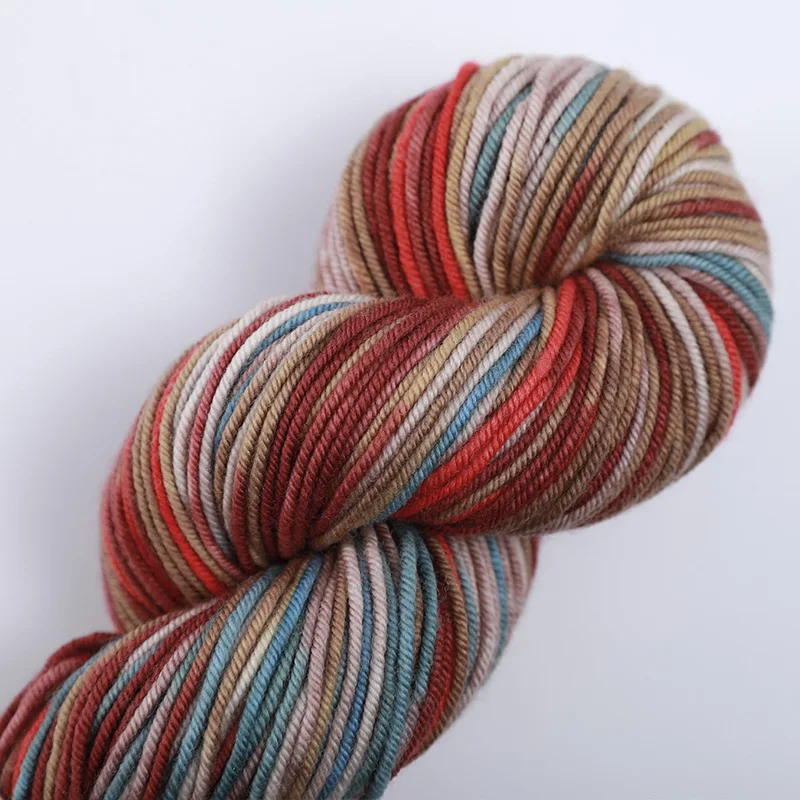 Pelote de laine mérinos 100g, douce, poids DK, pour crochet, tricot, chapeau bébé arc-en-ciel, fil à tisser DIY