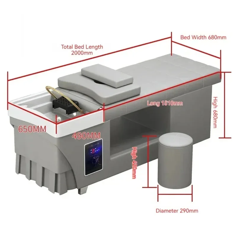 بالوعة الشامبو كرسي صالون رئيس سبا سرير تدليك المياه الحلاقة كرسي صالون التبخير رئيس حوض مستحضرات التجميل Kappers Stoel الأثاث