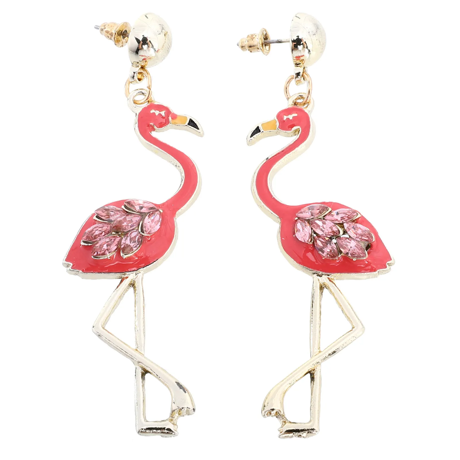 1 par de pendientes colgantes con forma de pájaro flamenco, adornos coloridos de moda para mujer, elegantes adornos para el día a día, regalo para hijas y madres