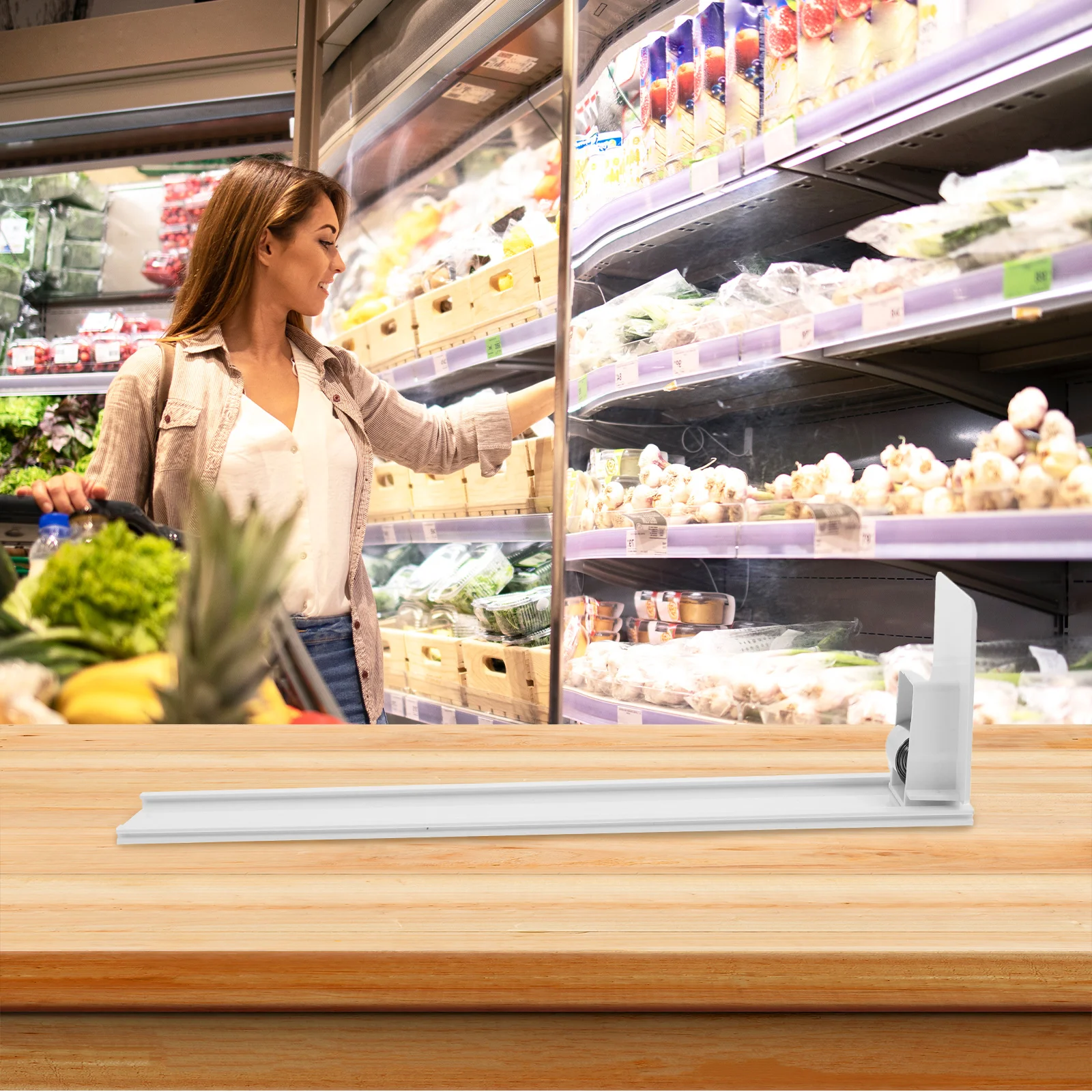 

Automatic Drink Pusher Rack Shelf Organizer Transparent Plastic Beverage Glide Propeller Supermarket Storage Divider Soda Can