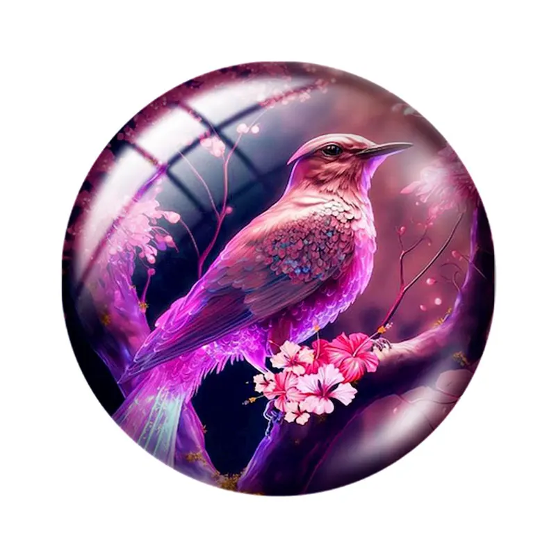 watercolor bird  12/18/20/25mm glass cabochon  bracelet pendant rings for jewelry demo earrings back Making findings