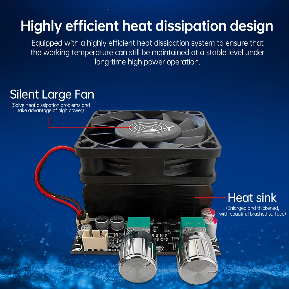 ZK-6001 DC 18-50V scheda amplificatore Subwoofer attivo filtraggio passa-basso canale singolo 600W regolazione del Volume di frequenza TPA3225