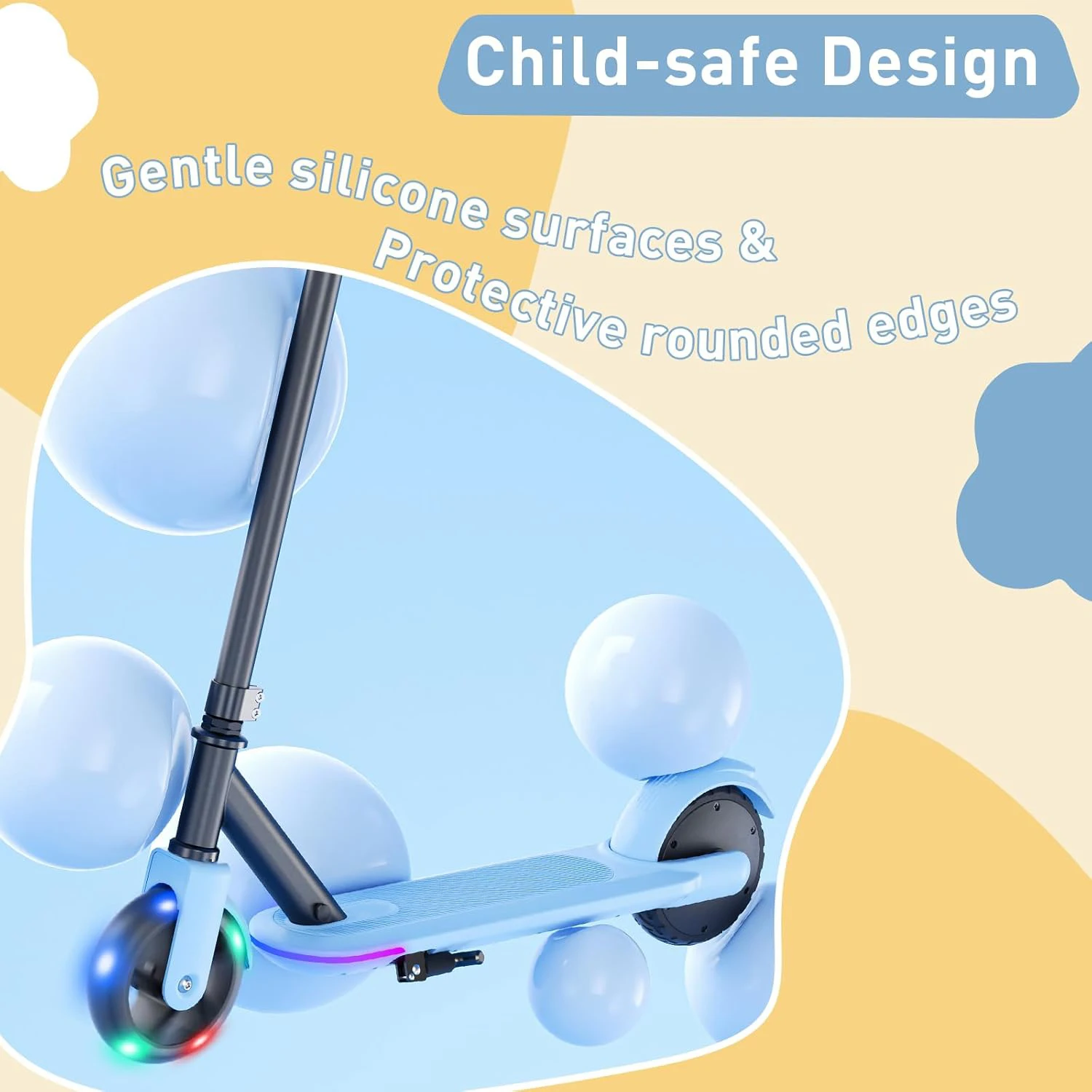 Hulajnoga elektryczna dla dzieci w wieku 4–10 lat, bezpieczna prędkość 8 km/h, zasięg 9,6 km, pełne opony 6 cali, uruchamianie nożne.