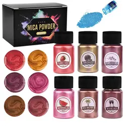 6 Colors Epoxy Resin Dye Mica Powder Powdered Pigments Set DIY Epoxy Resin Dye Jewelry Making Supplies Natural Micas Colorants